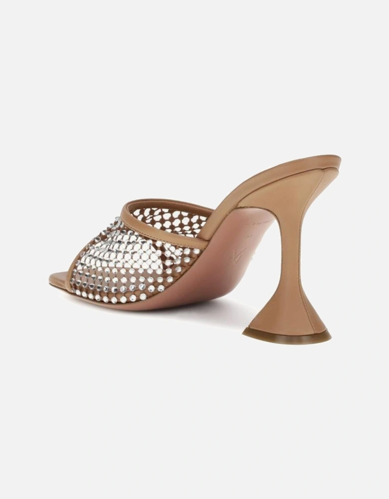 Lupita Crystal Embellished Suede Sandals Women - Beige