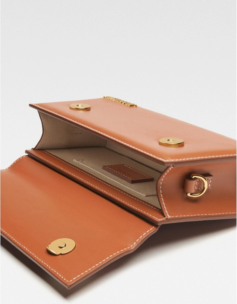 Textured Leather Bag with Gold Hardware Women - Pink Handbags