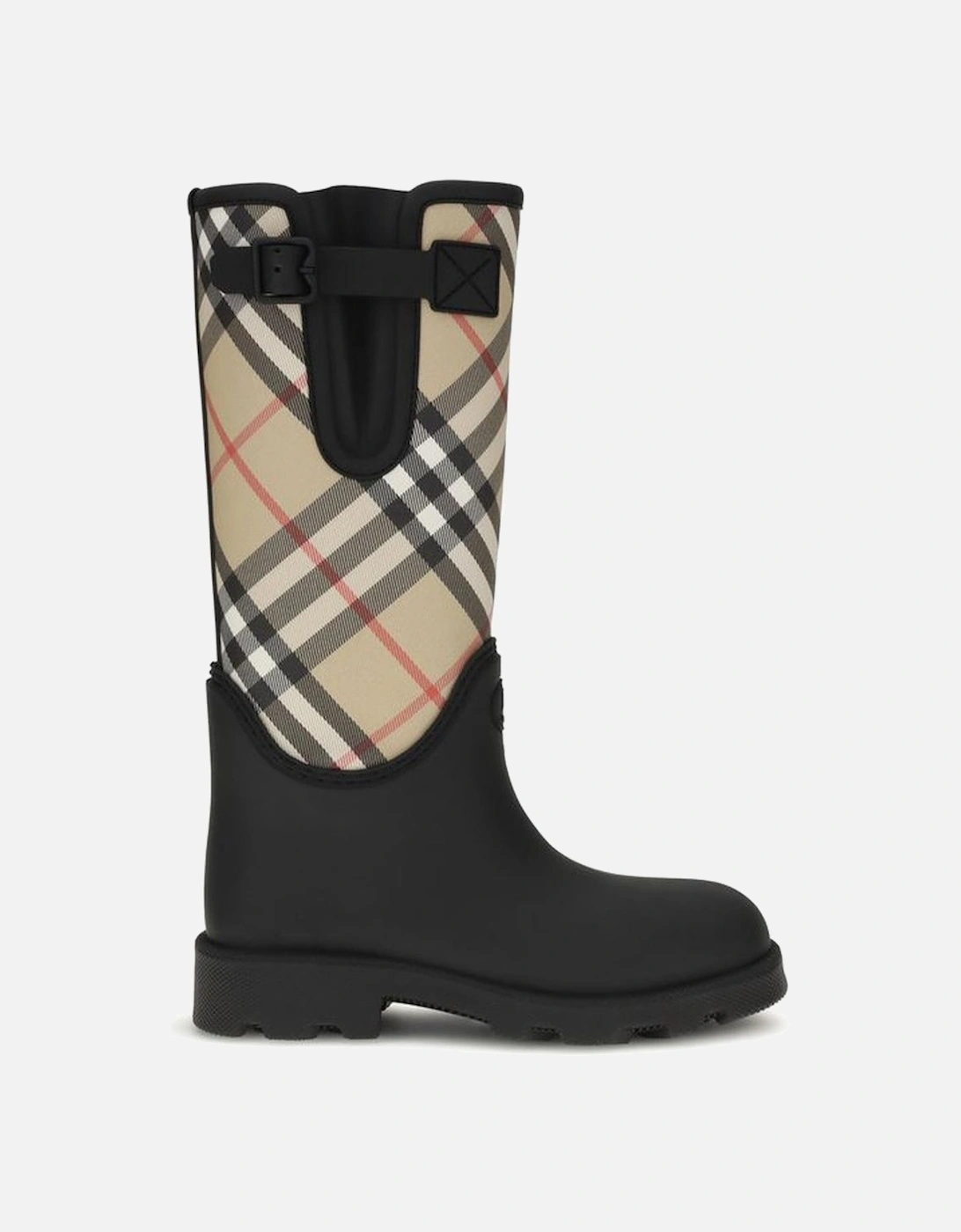 Rubber High Boots with Adjustable Buckle Strap Women - Black, 4 of 3