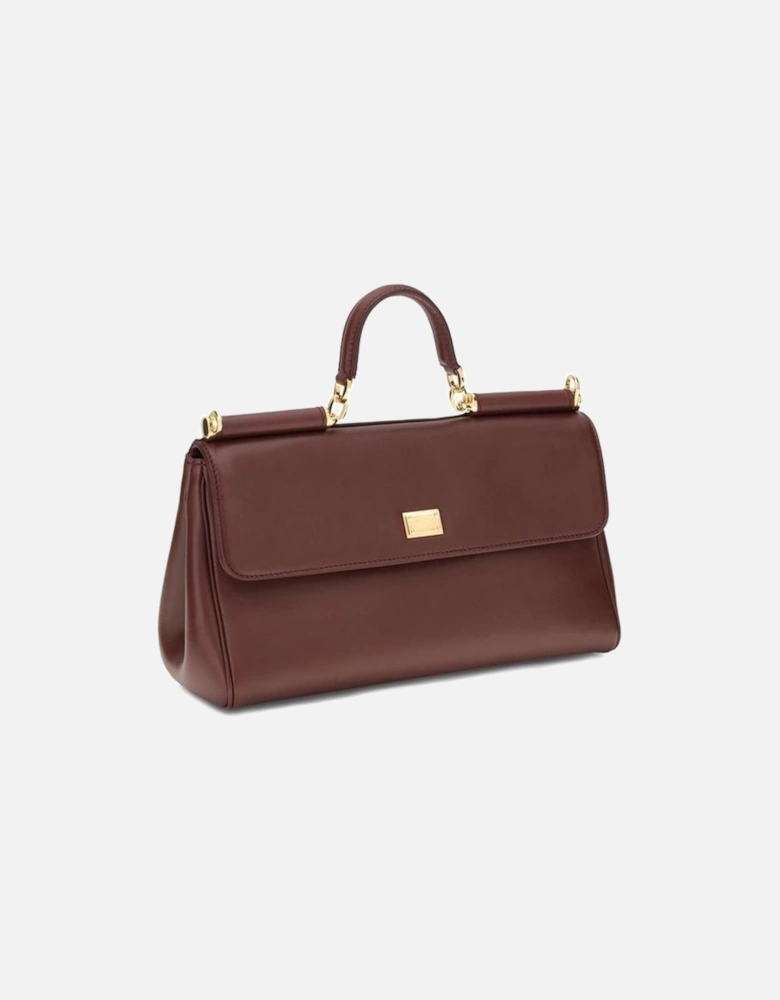 My Sicily Leather Handbag with Top Handle Women - Bordeaux Shoulder