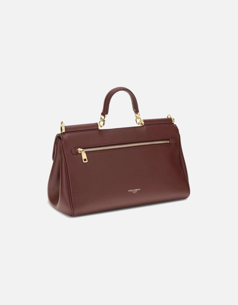My Sicily Leather Handbag with Top Handle Women - Bordeaux Shoulder