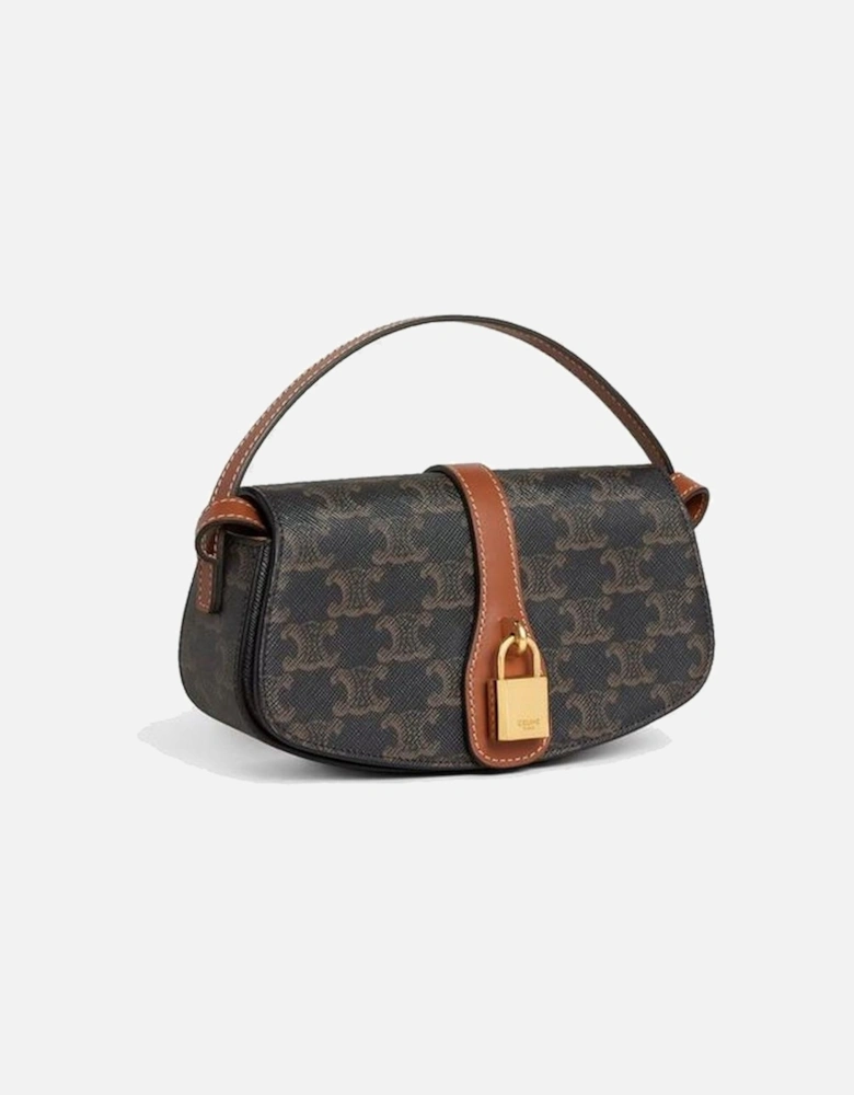 Calf Leather Top Handle Shoulder Bag Women - Brown
