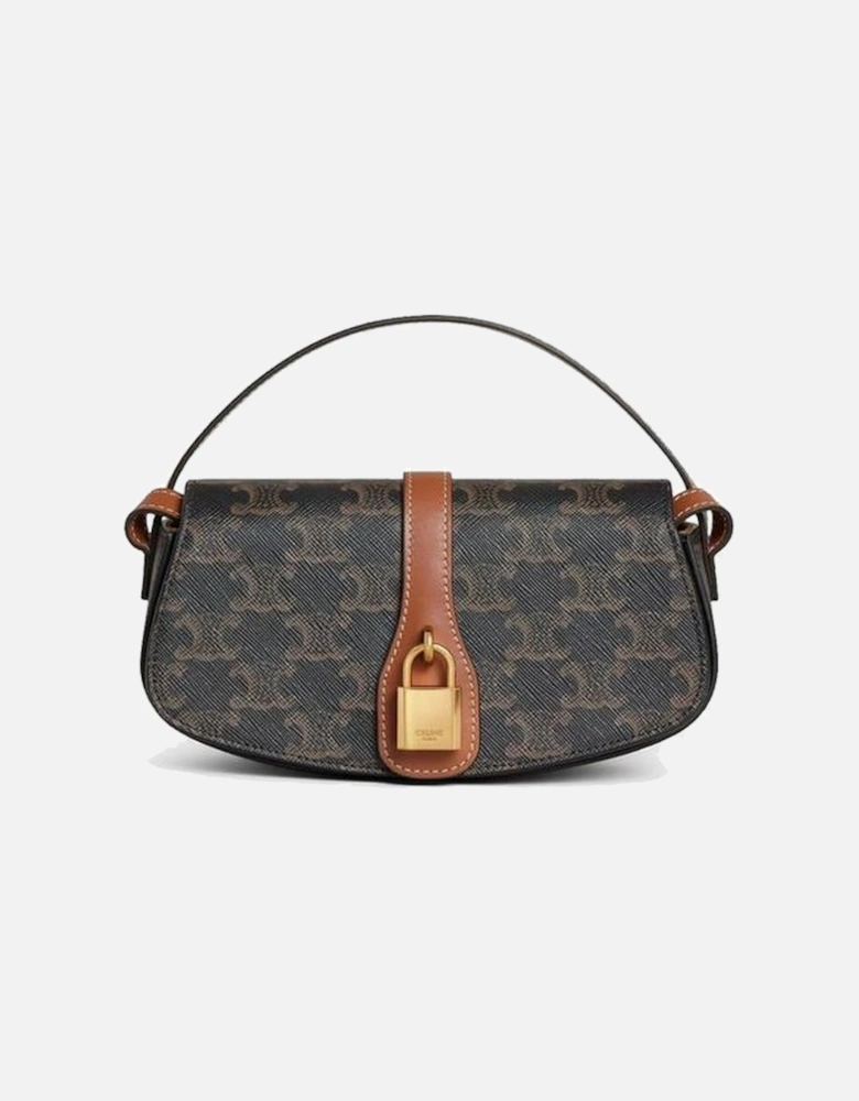 Calf Leather Top Handle Shoulder Bag Women - Brown
