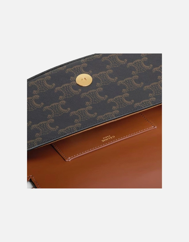 Calf Leather Top Handle Shoulder Bag Women - Brown