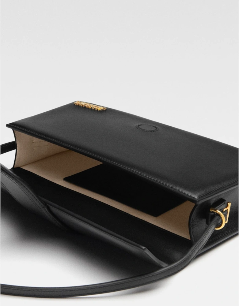 Leather Shoulder Bag with Gold Hardware Women - Pink Handbags