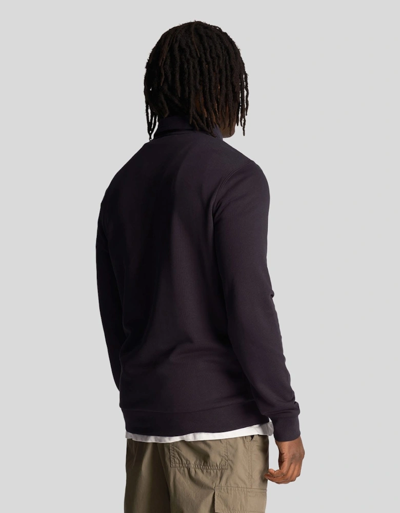 Loopback Embroidered Collared Sweatshirt
