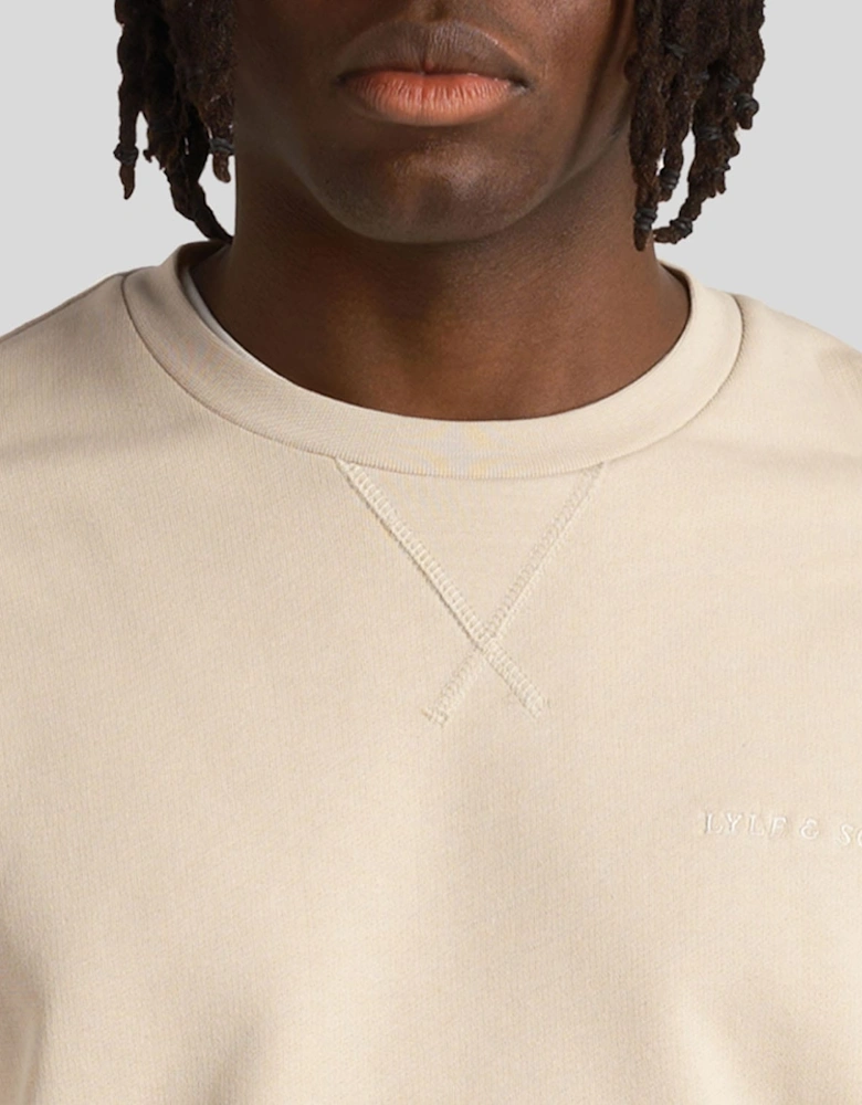 Loopback Embroidered Crewneck Sweatshirt