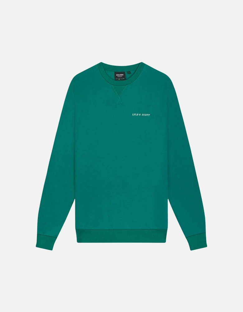 Loopback Embroidered Crewneck Sweatshirt