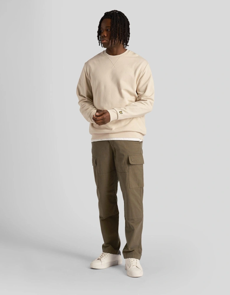 Loopback Embroidered Crewneck Sweatshirt