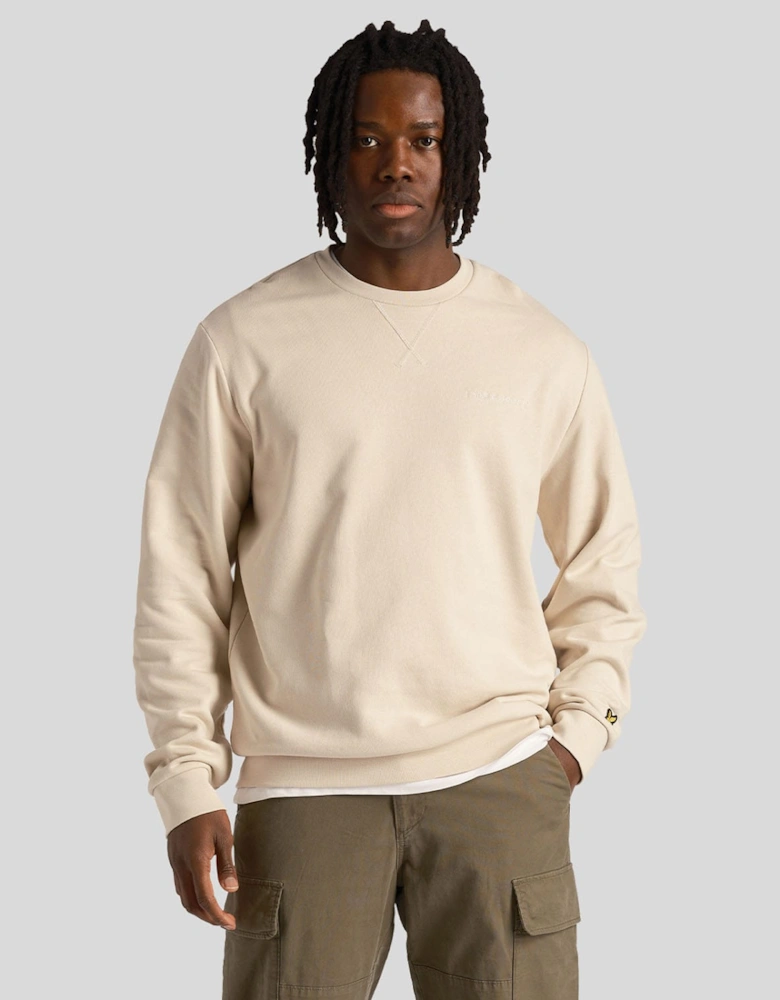 Loopback Embroidered Crewneck Sweatshirt