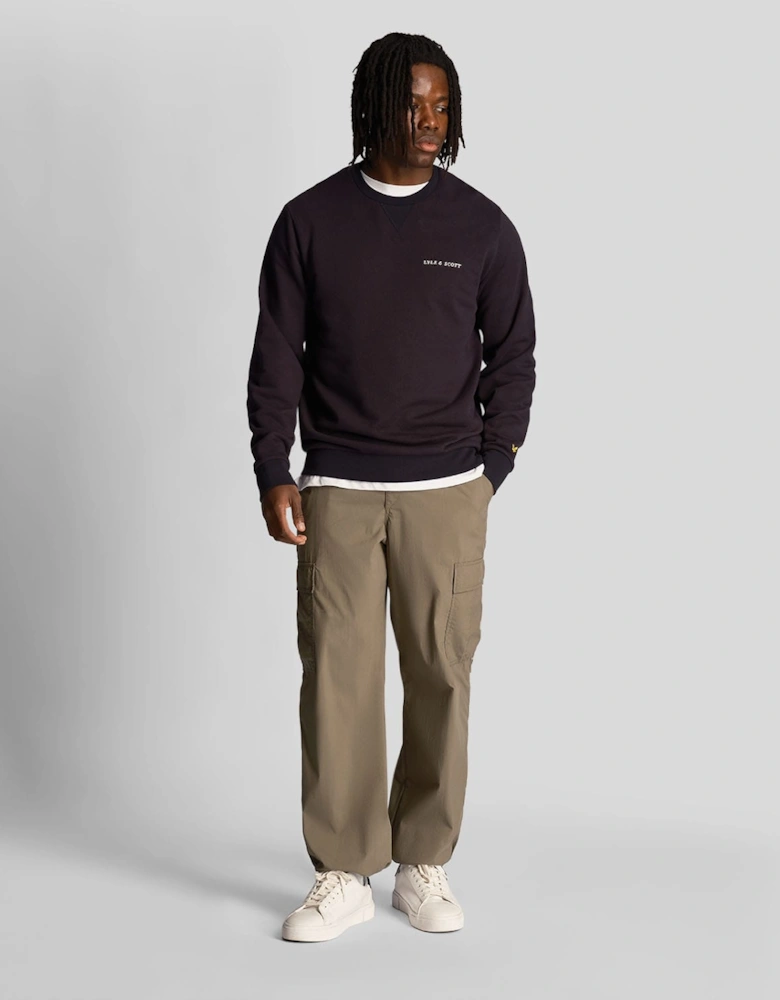 Loopback Embroidered Crewneck Sweatshirt