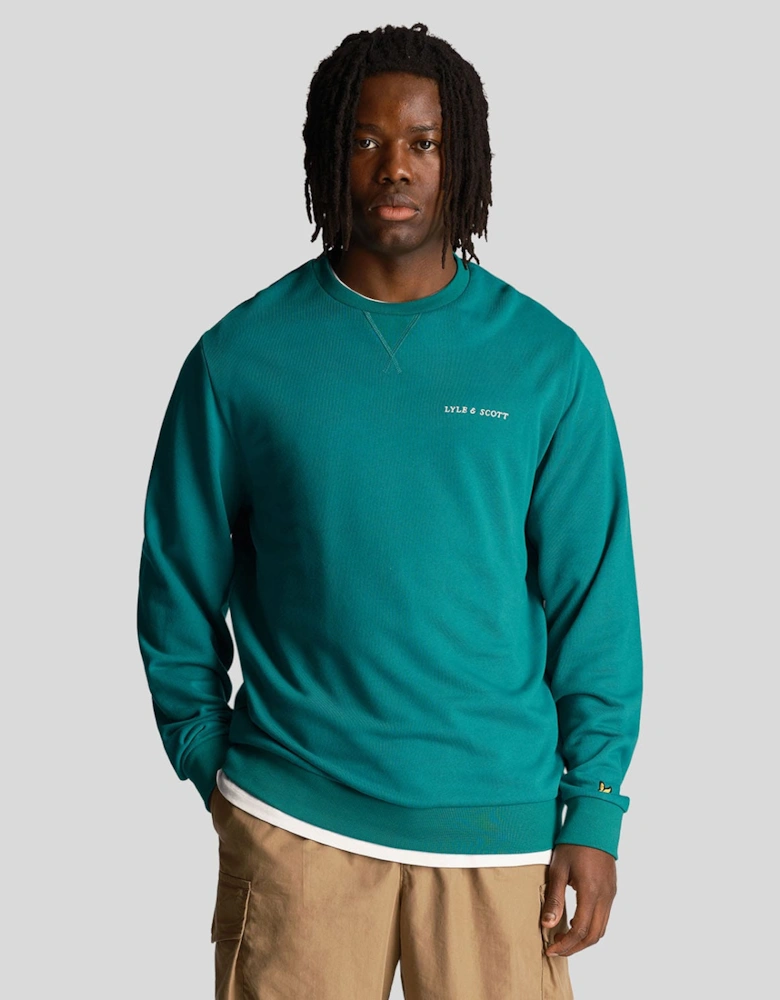 Loopback Embroidered Crewneck Sweatshirt