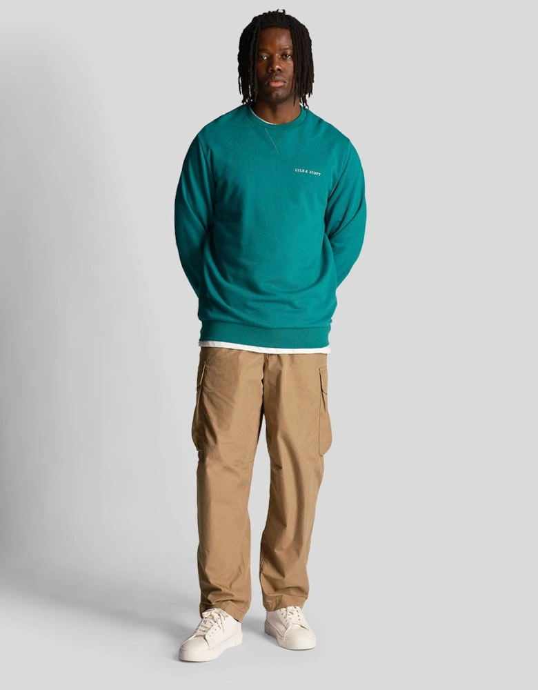 Loopback Embroidered Crewneck Sweatshirt