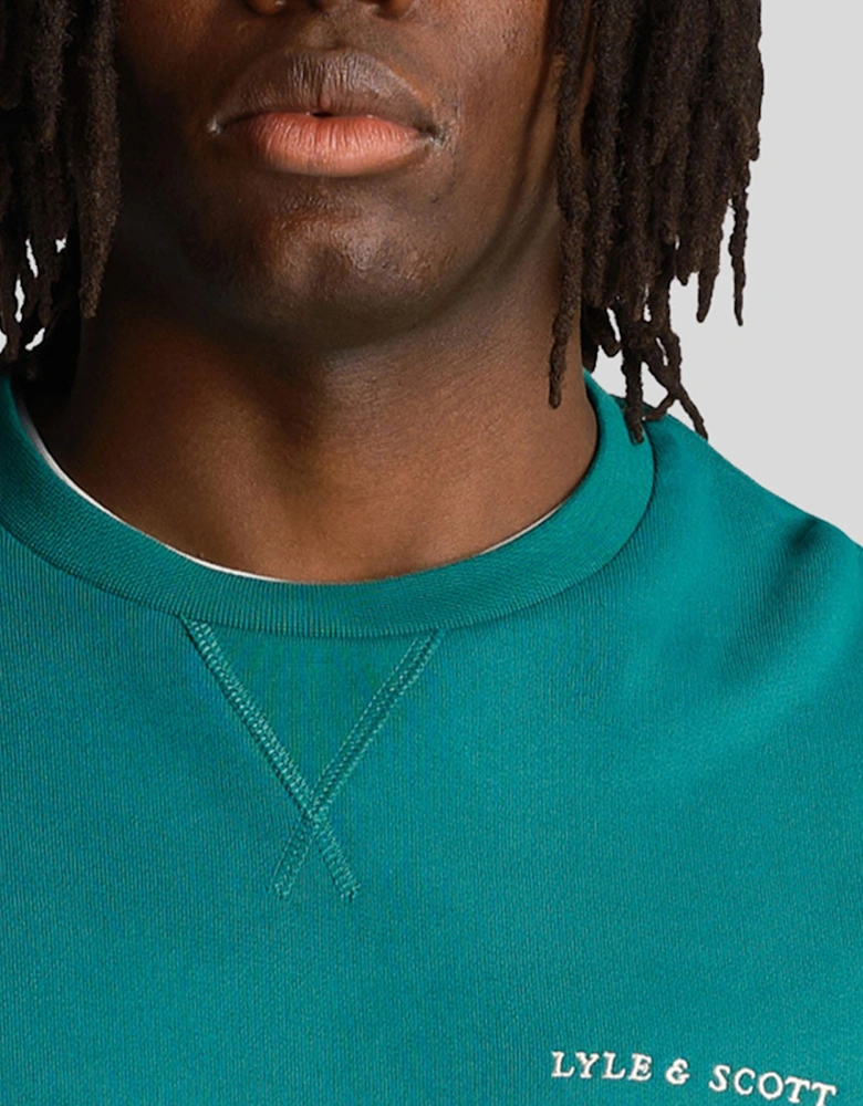 Loopback Embroidered Crewneck Sweatshirt