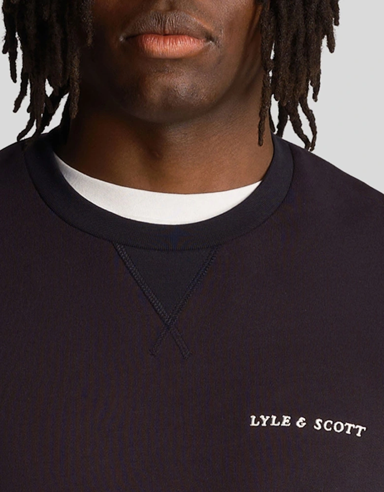 Loopback Embroidered Crewneck Sweatshirt