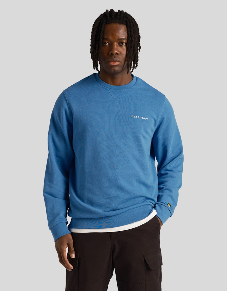 Loopback Embroidered Crewneck Sweatshirt