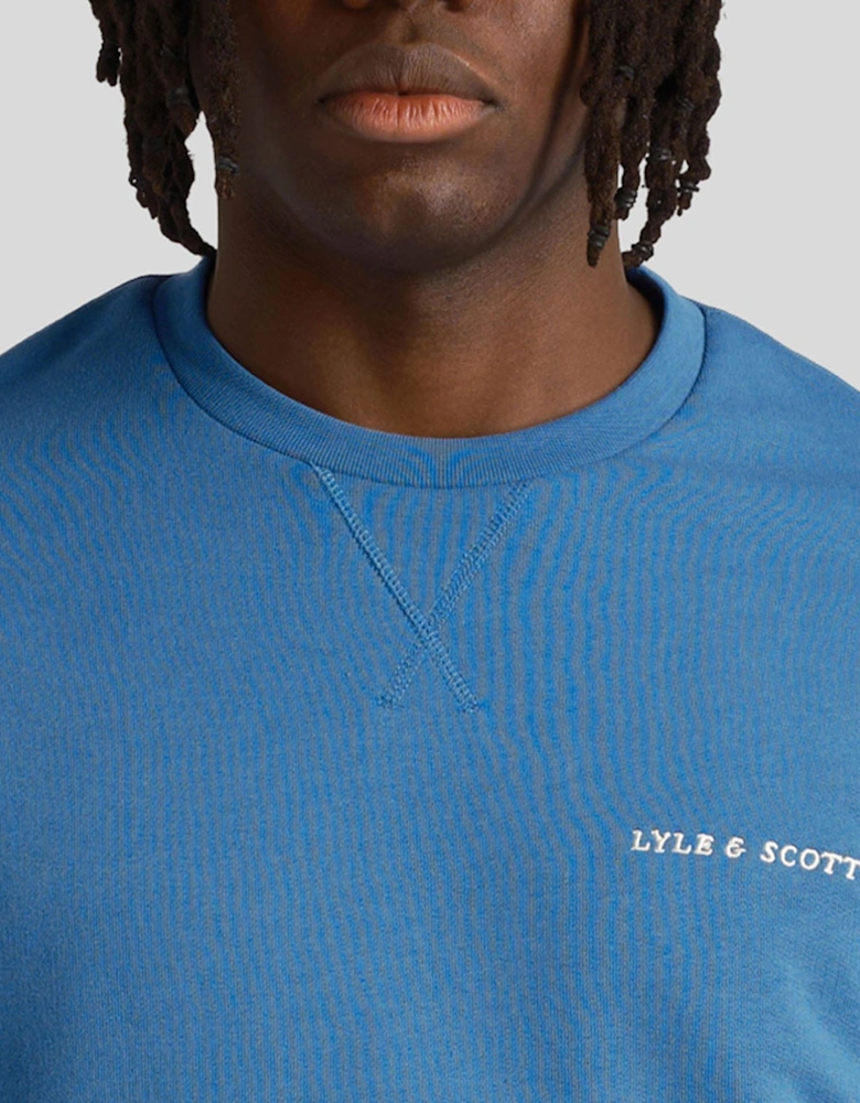 Loopback Embroidered Crewneck Sweatshirt