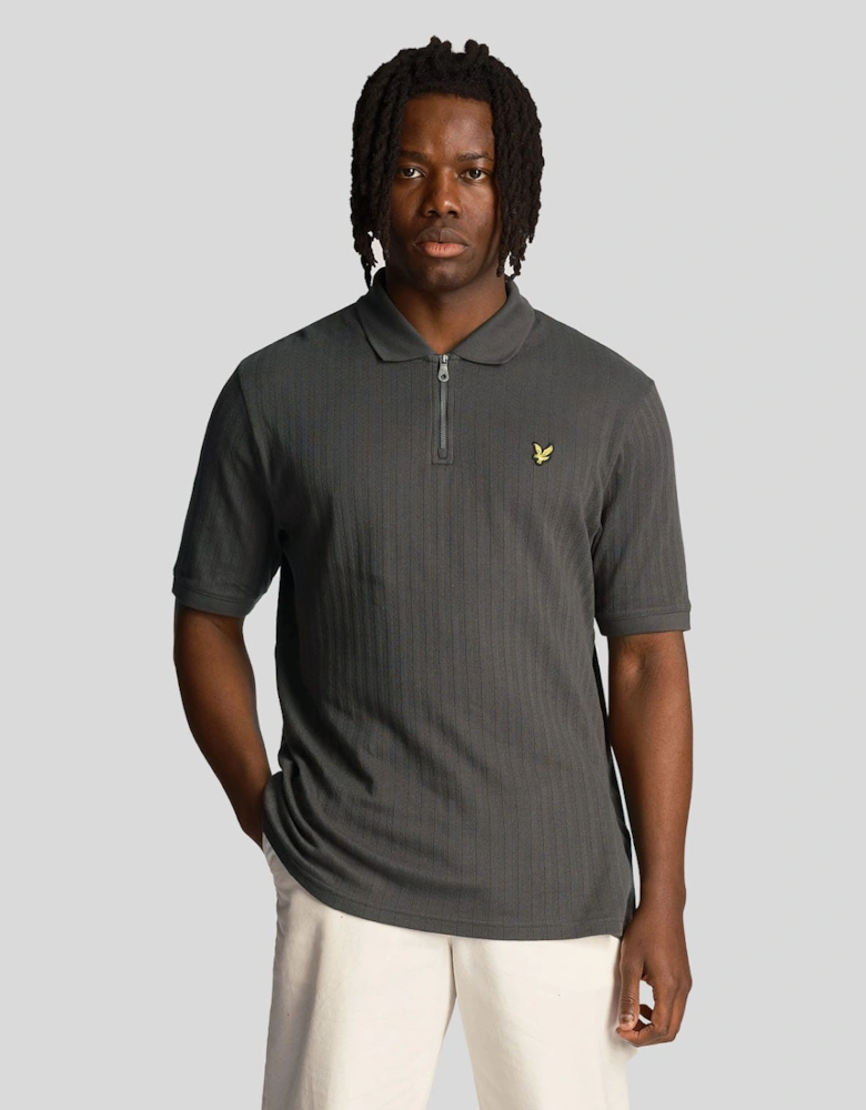 Textured Stripe Polo Shirt
