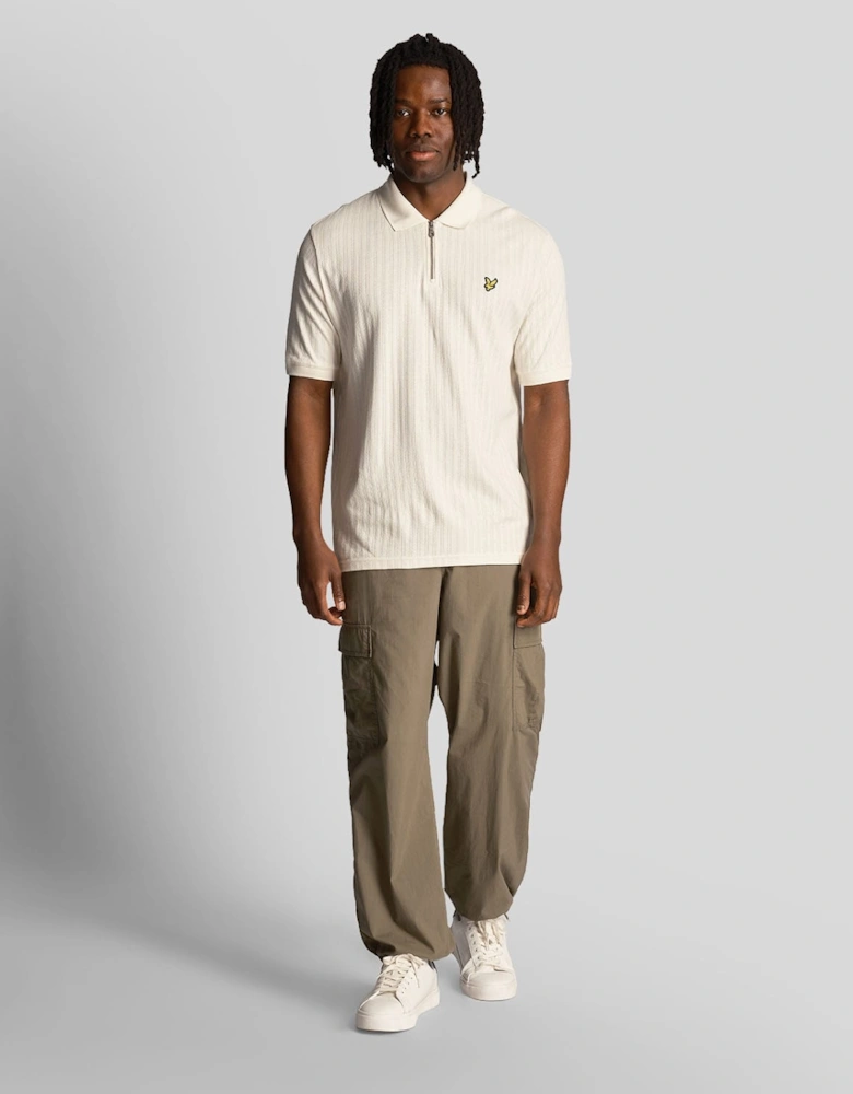Textured Stripe Polo Shirt