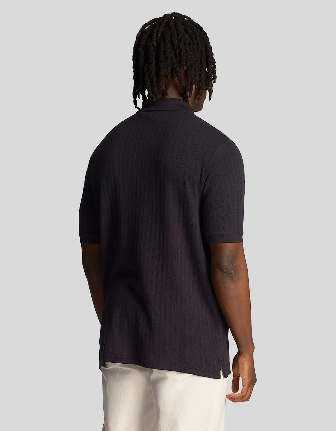 Textured Stripe Polo Shirt