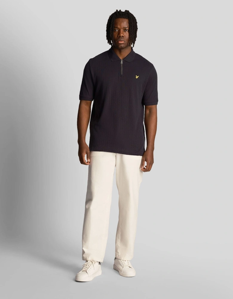 Textured Stripe Polo Shirt