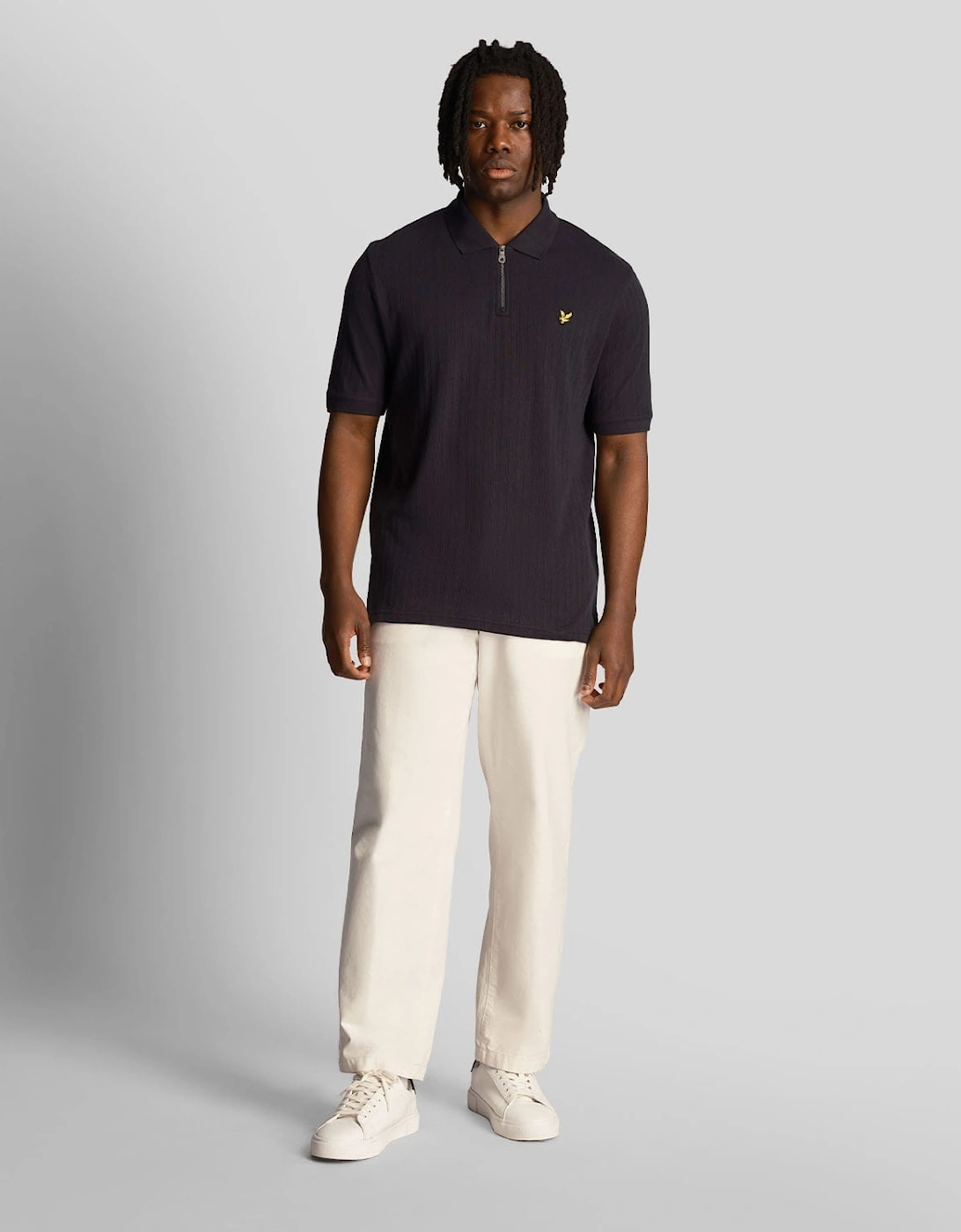Textured Stripe Polo Shirt