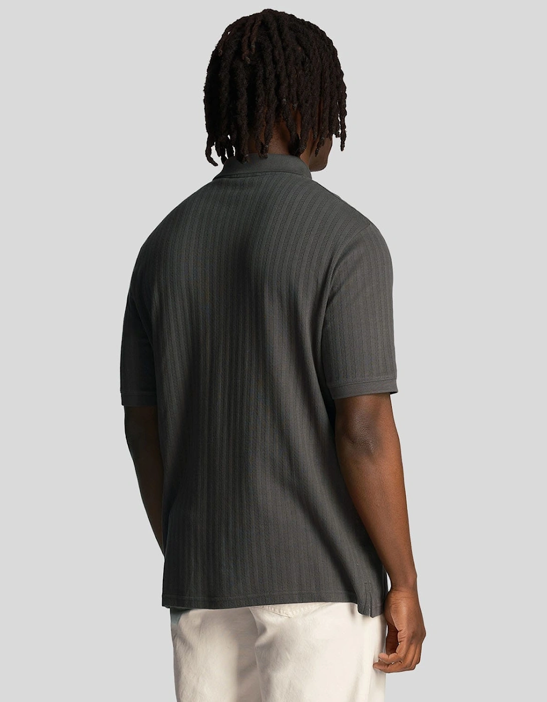 Textured Stripe Polo Shirt