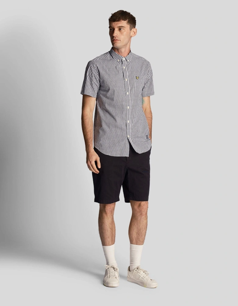 Short Sleeve Slim Fit Gingham Shirt