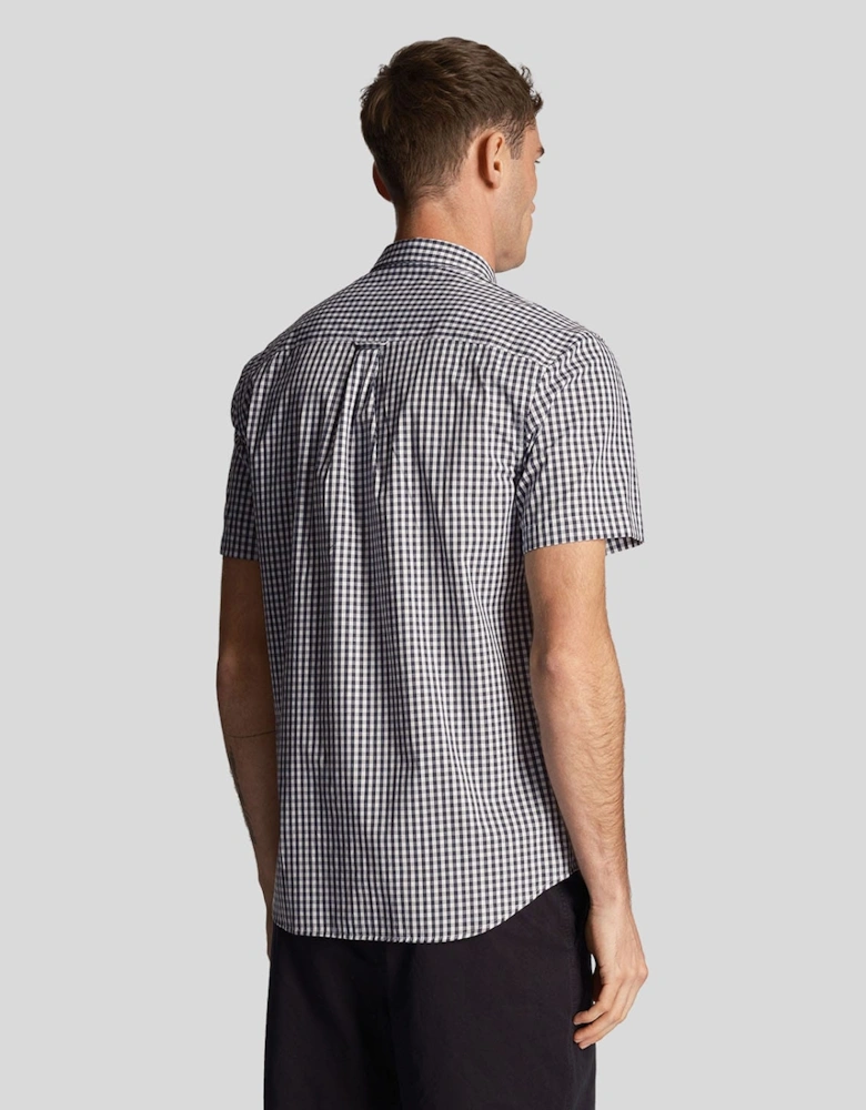 Short Sleeve Slim Fit Gingham Shirt