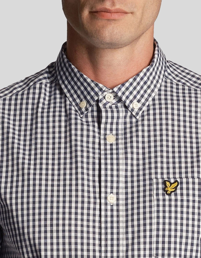 Short Sleeve Slim Fit Gingham Shirt