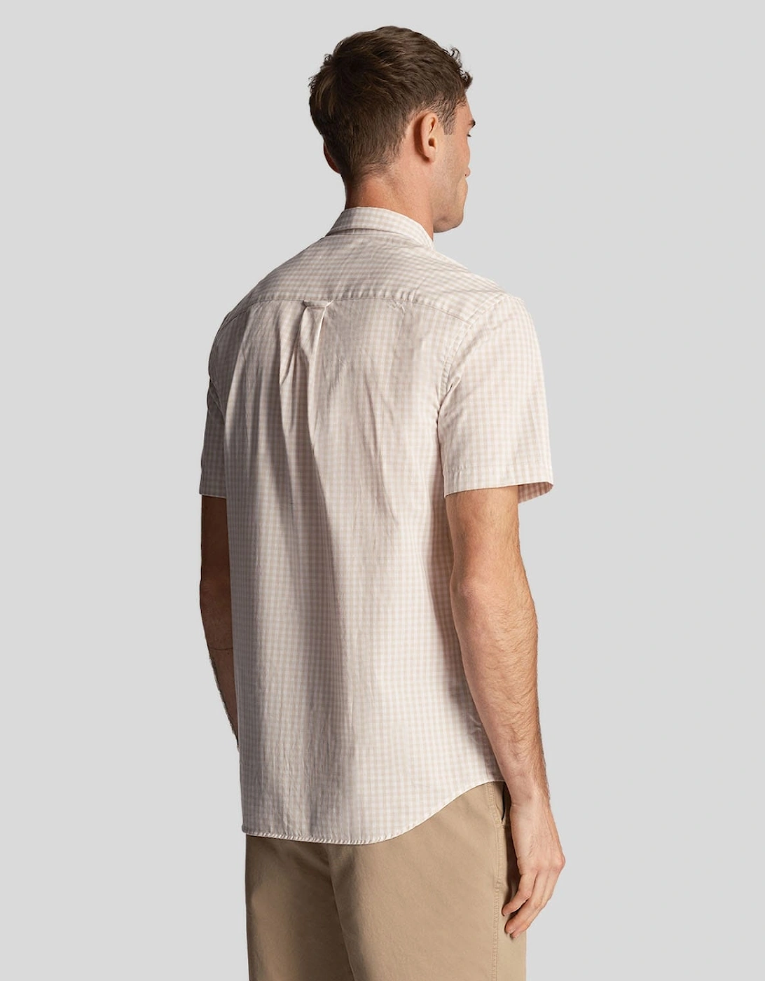 Short Sleeve Slim Fit Gingham Shirt
