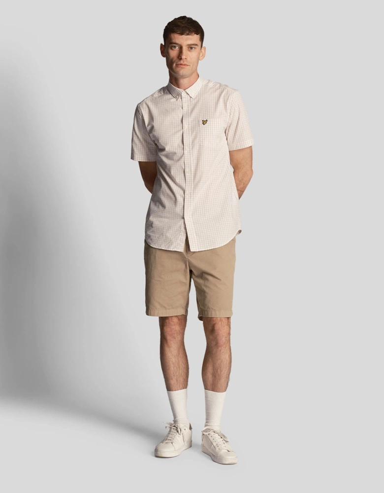Short Sleeve Slim Fit Gingham Shirt