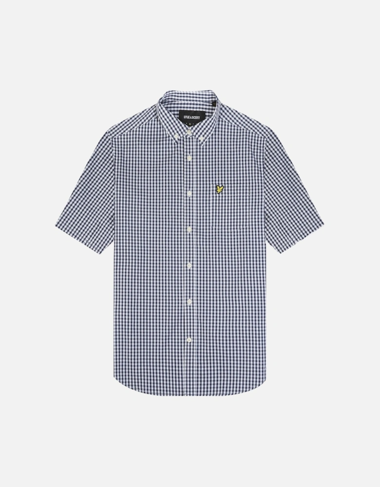 Short Sleeve Slim Fit Gingham Shirt