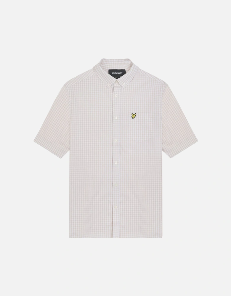 Short Sleeve Slim Fit Gingham Shirt