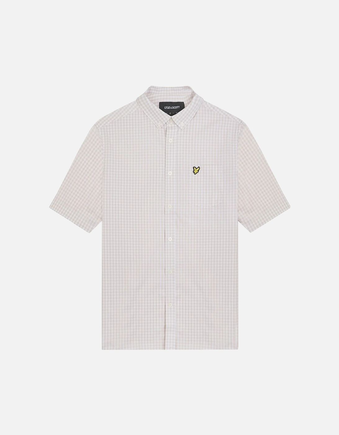 Short Sleeve Slim Fit Gingham Shirt