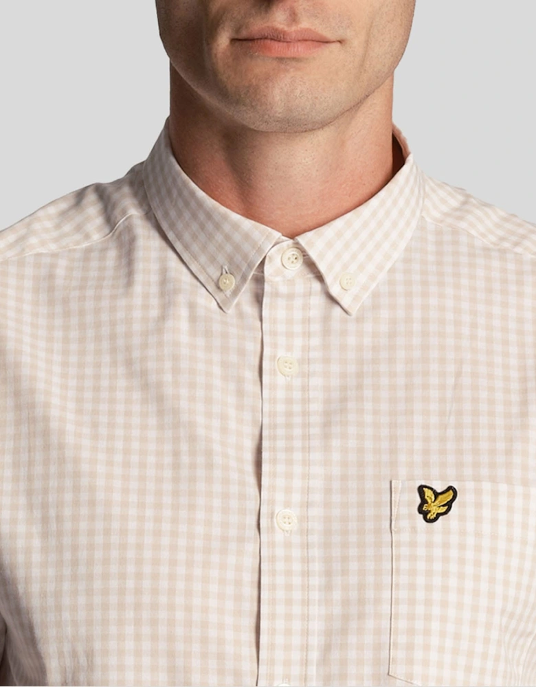Short Sleeve Slim Fit Gingham Shirt