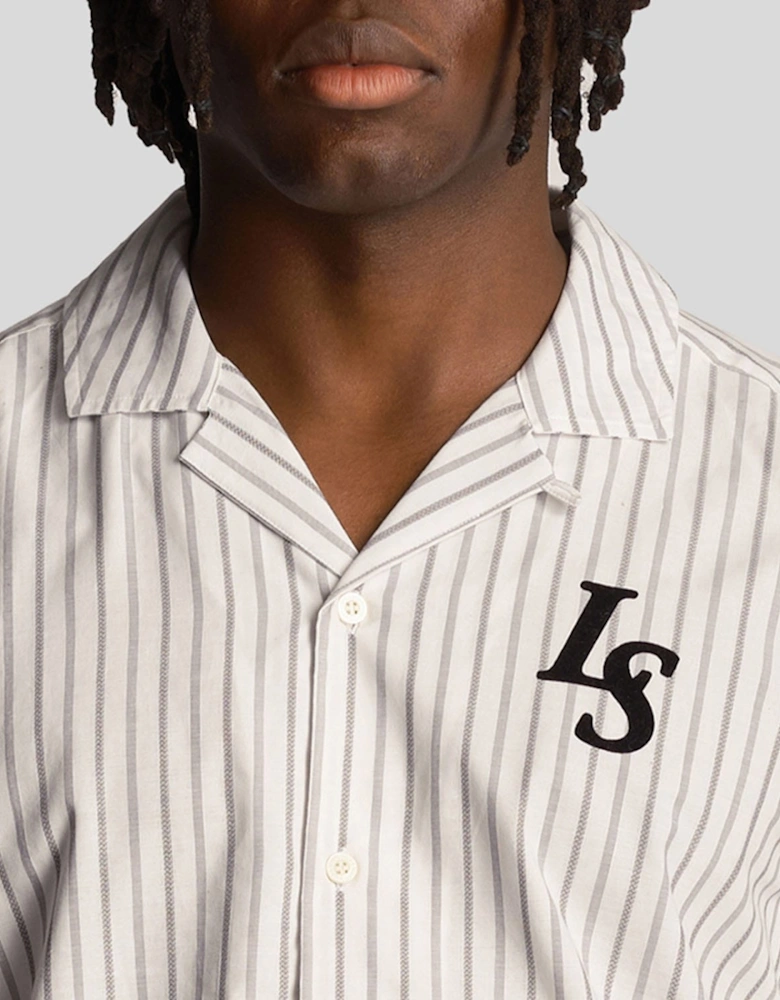 Pinstripe Revere Collar Shirt