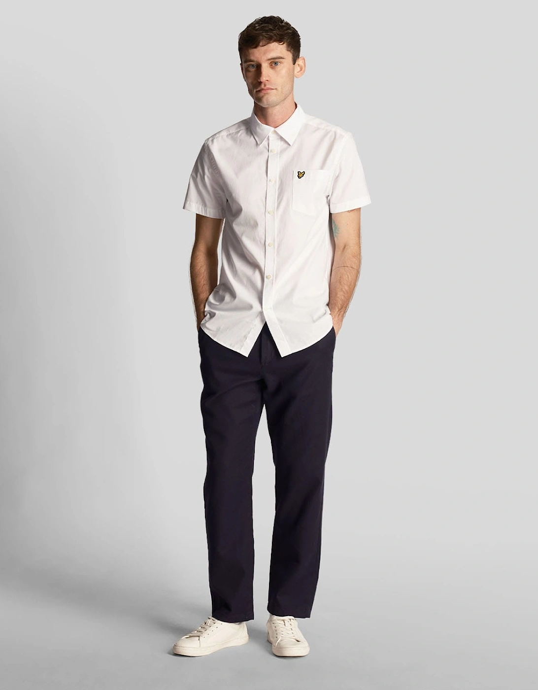 Plain Poplin Short Sleeve Shirt