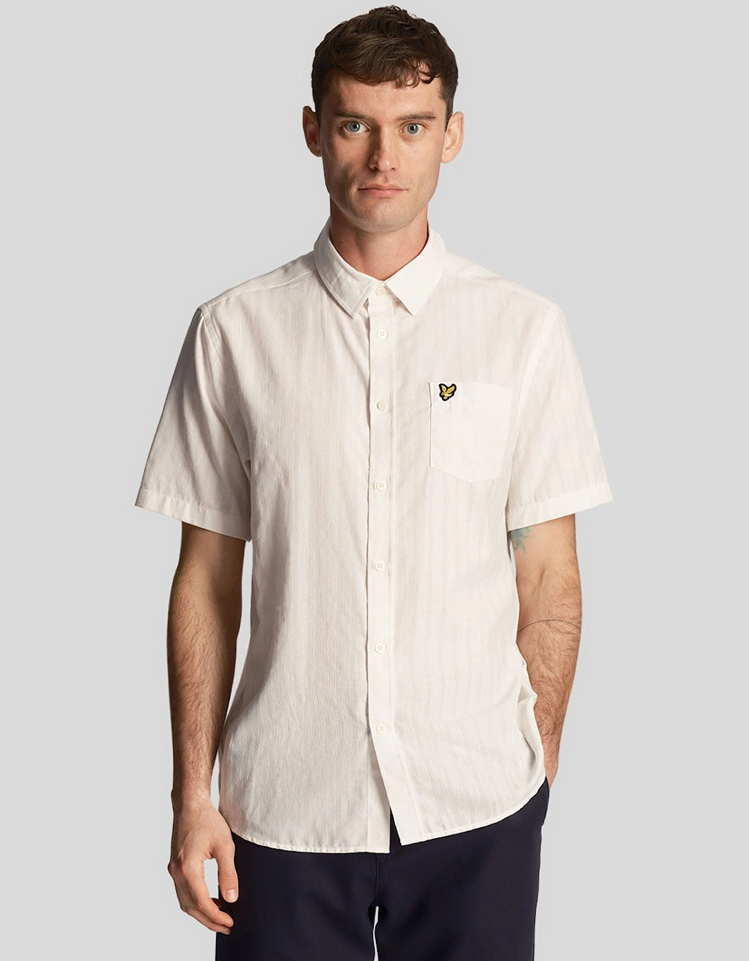 Textured Stripe Short Sleeve Shirt, 6 of 5