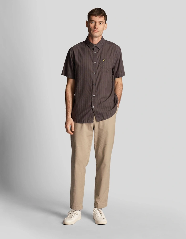Textured Stripe Short Sleeve Shirt