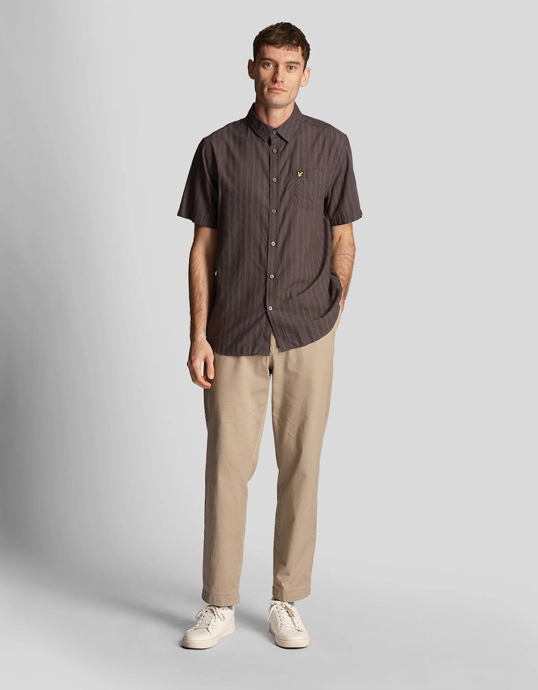 Textured Stripe Short Sleeve Shirt