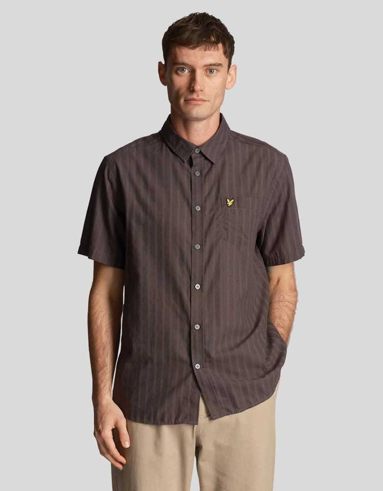 Textured Stripe Short Sleeve Shirt