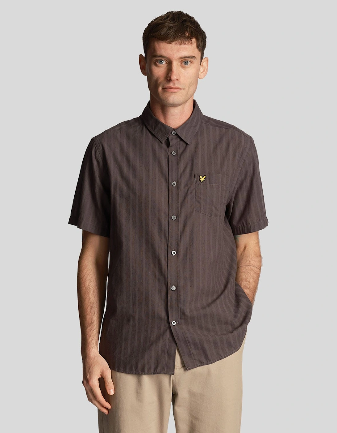 Textured Stripe Short Sleeve Shirt, 6 of 5
