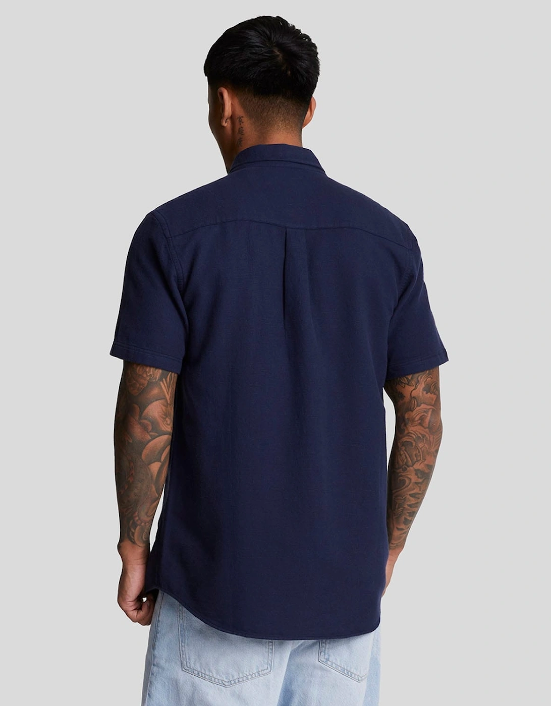 Short Sleeve Basket Weave Shirt