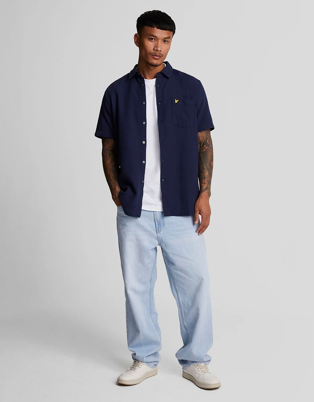 Short Sleeve Basket Weave Shirt