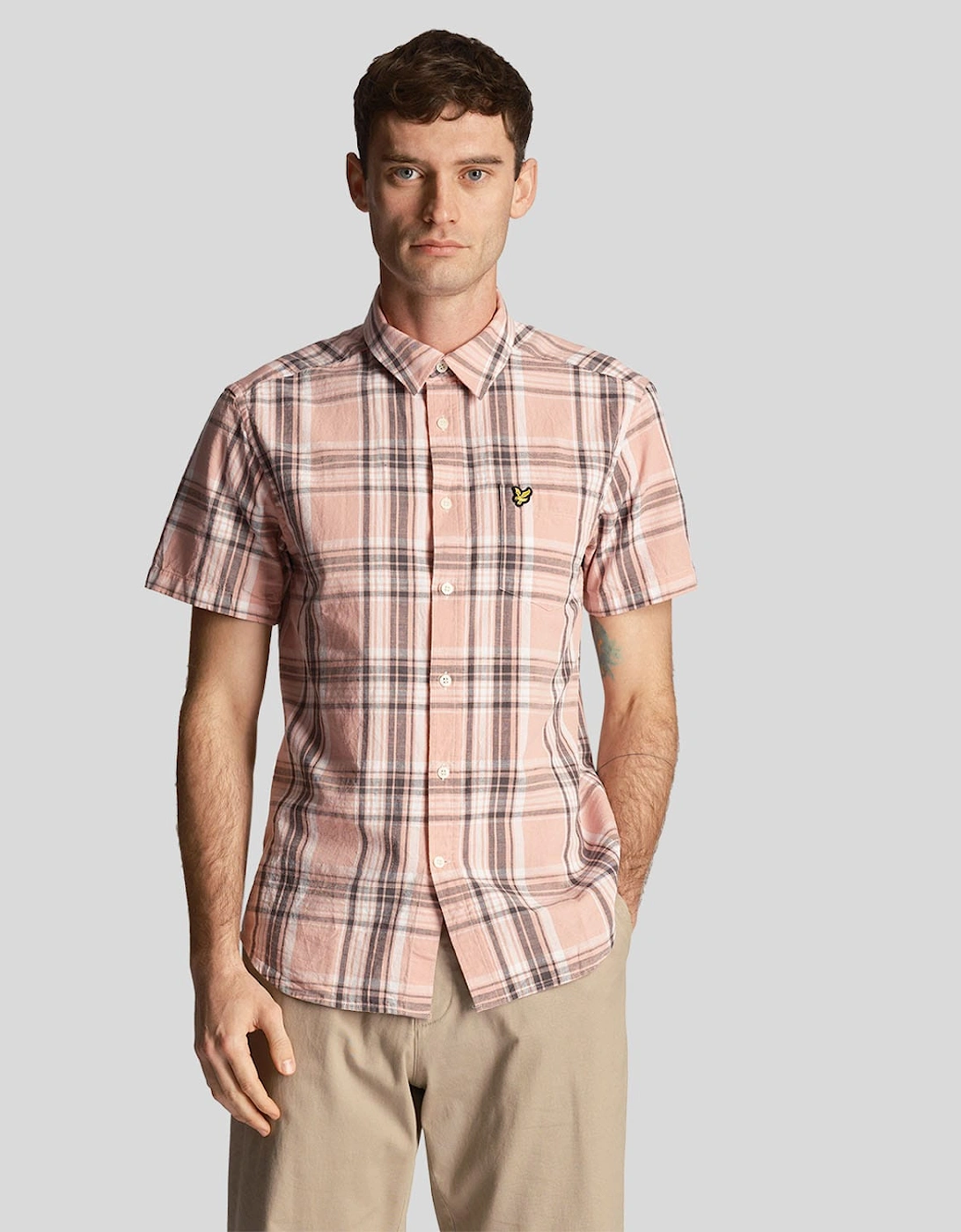 Linen Check Short Sleeve Shirt, 5 of 4