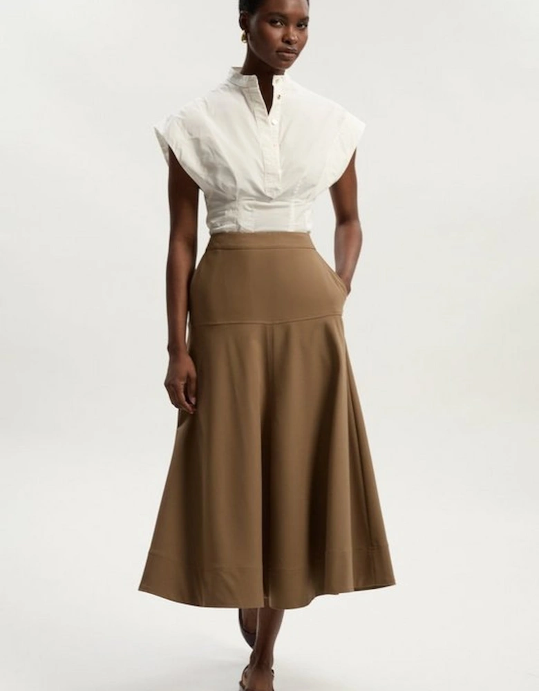 Viscose Blend Tailored Full skirt