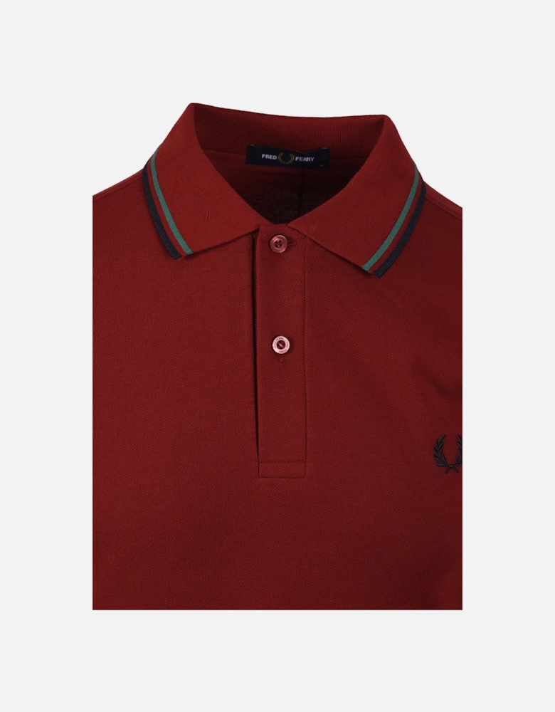 TWIN TIPPED POLO SHIRT BURNT RED/SPORT GREEN/NAVY