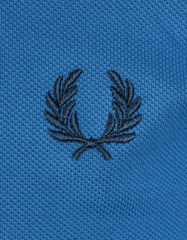 TWIN TIPPED POLO SHIRT COURT BLUE/SHADED STONE/DARK PETROL