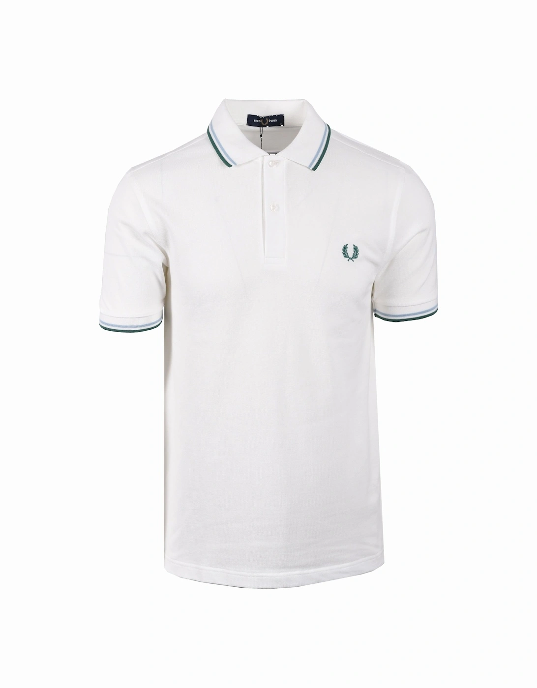TWIN TIPPED POLO SHIRT SNOW WHITE/TRACK BLUE/SPORT GREEN, 4 of 3